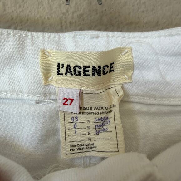 L'Agence Ruth High Rise Straight Jeans in Blanc Size 27 - Picture 4 of 6